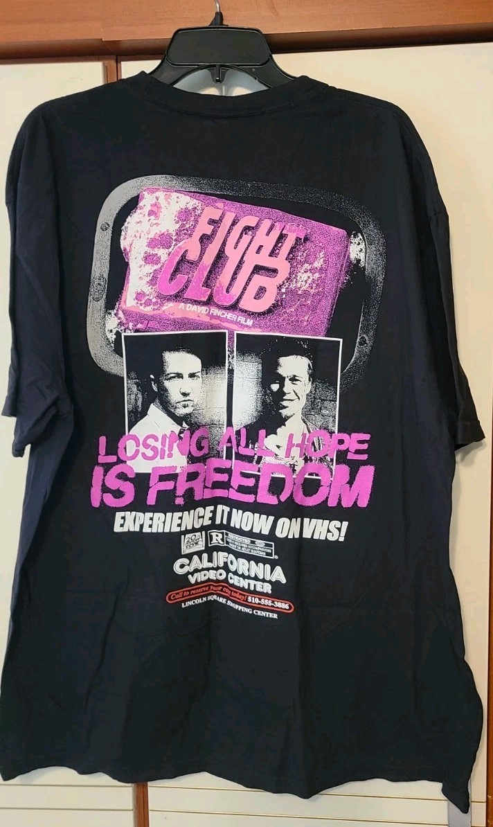 Fight Club Brad Pitt Rucking Fotten Movie Retro T-Shirt Shirt L Large gallery