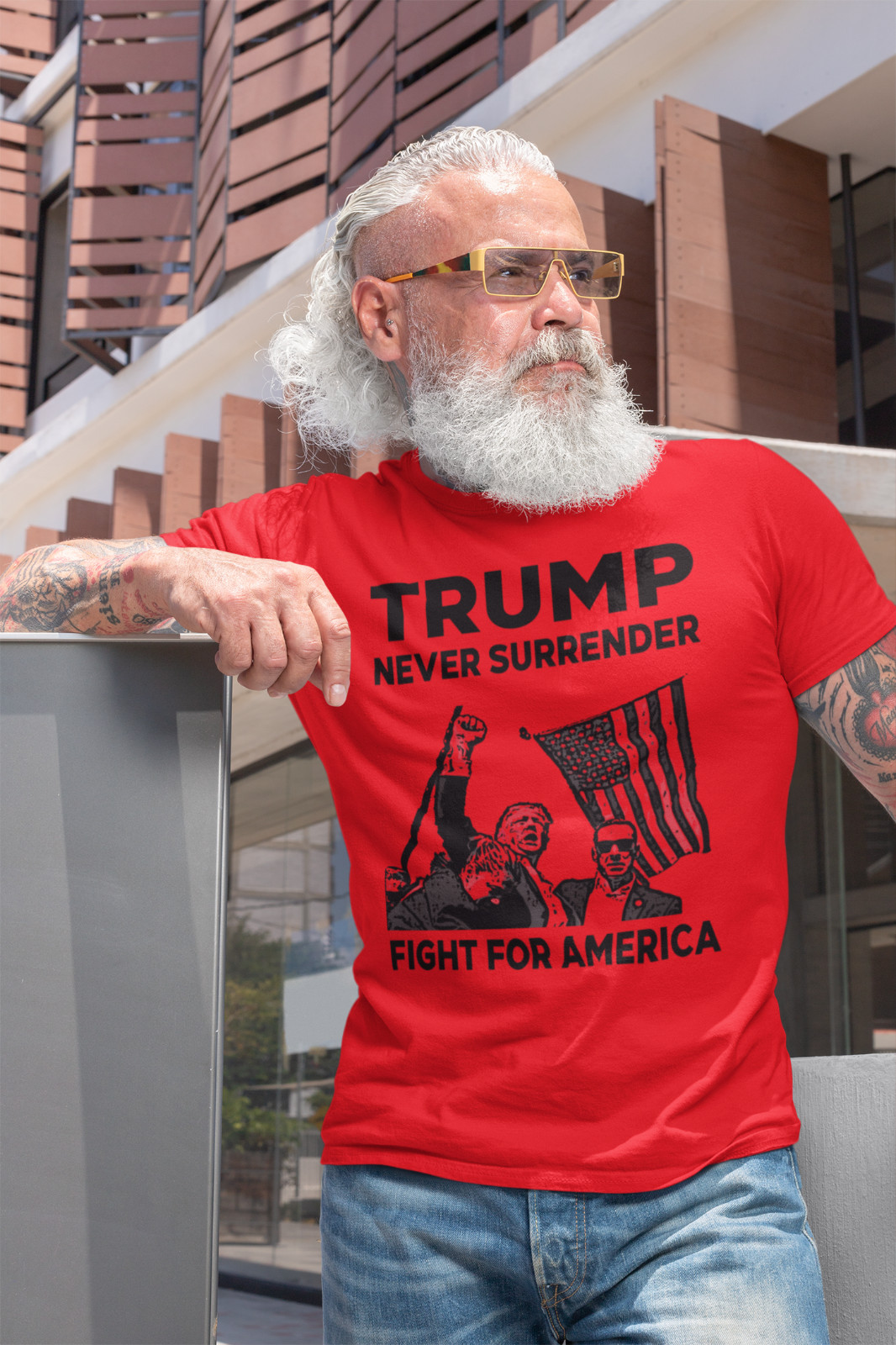 Trump Rally Shot Support Trump MAGA 2024 Fight For America Election T-Shirt gallery