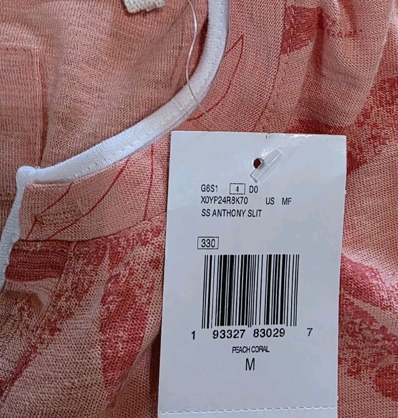 Shirt Men's Guess Anthony Slit Medium Peach Coral gallery