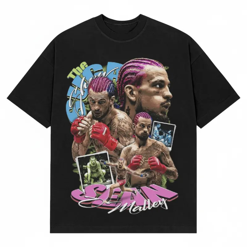 Sean O’Malley Suga Graphic Tee, UFC Fighter Portrait T-Shirt, Vintage MMA Fight