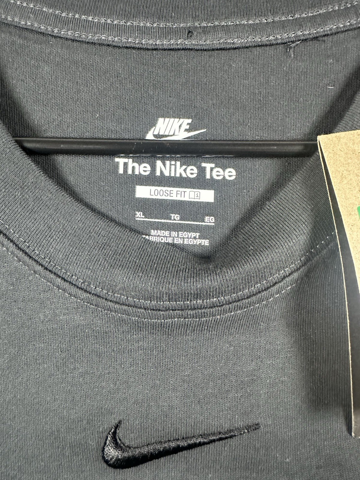 Nike T-Shirt Champs Destroyers Men XL Black Loose Fit Swoosh Cropped IH7618 New gallery