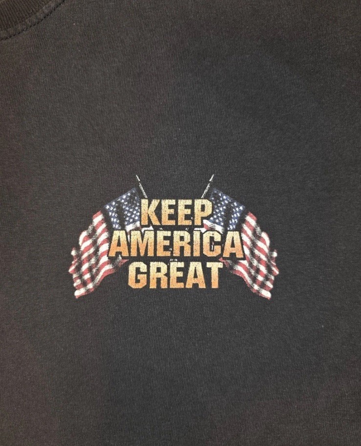T Shirt Keep America Great Funny Trump Cartoon Men’s 5XL Double-Sided Black gallery