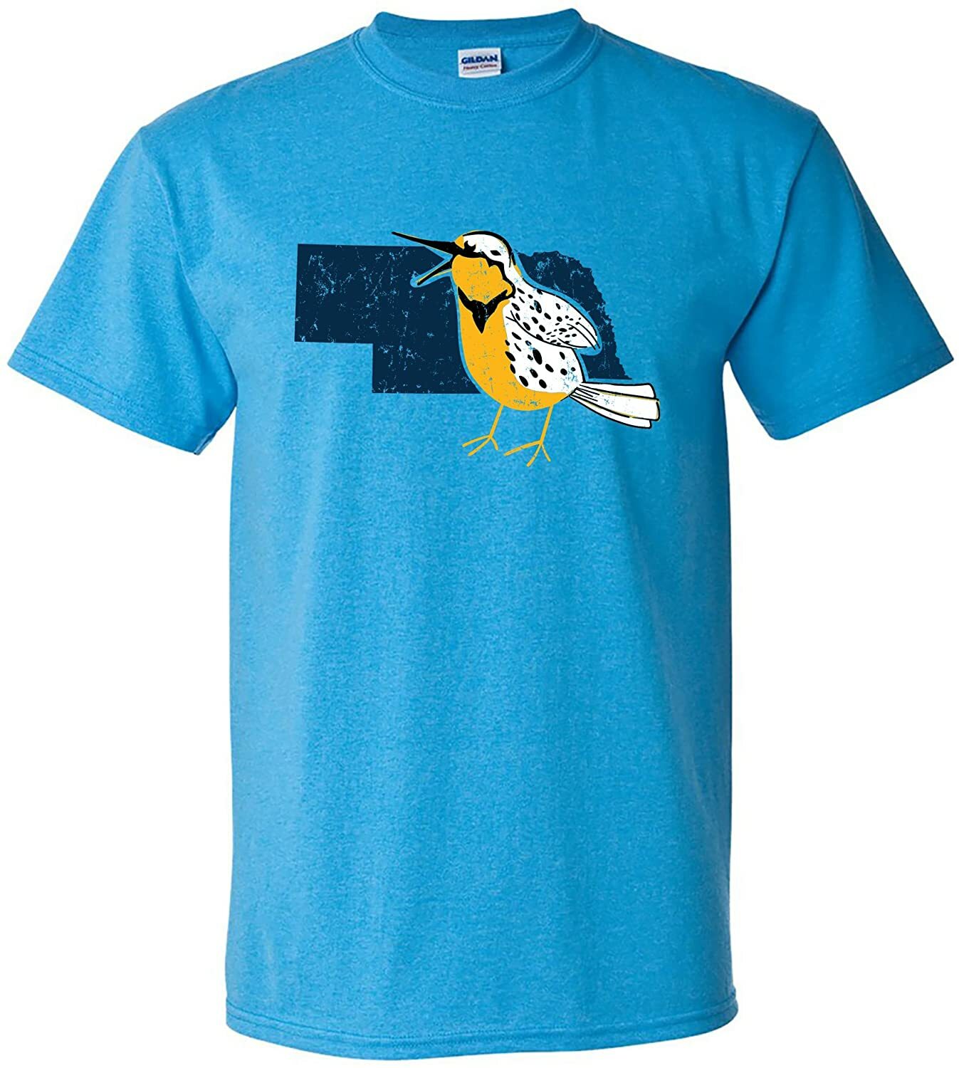 Nebraska State Bird – State Pride T Shirt – Heather Sapphire
