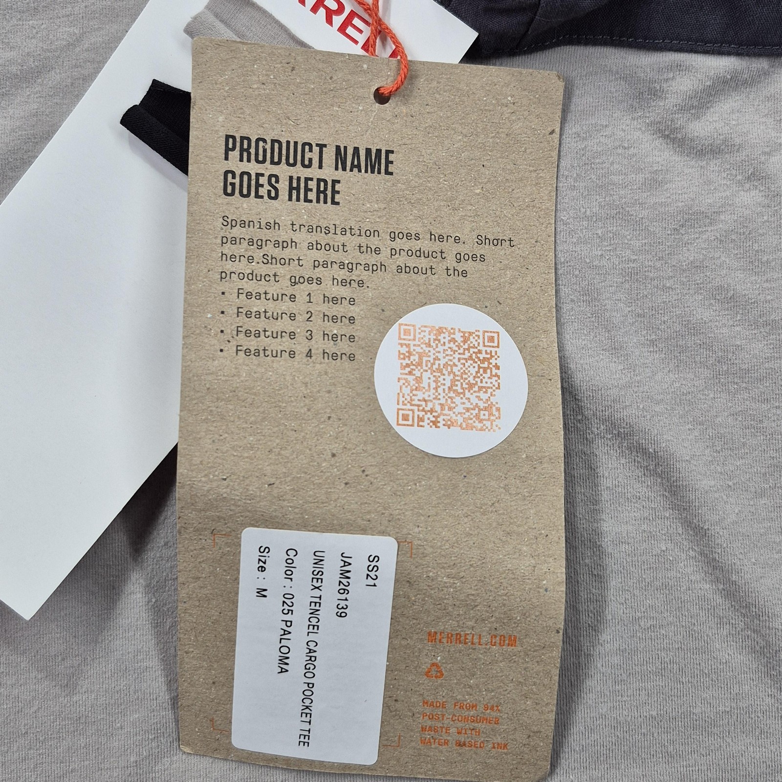 Merrell Shirt Mens Medium Gray Tencel Cargo Pocket Tee Hiking Outdoor JAM26139 gallery