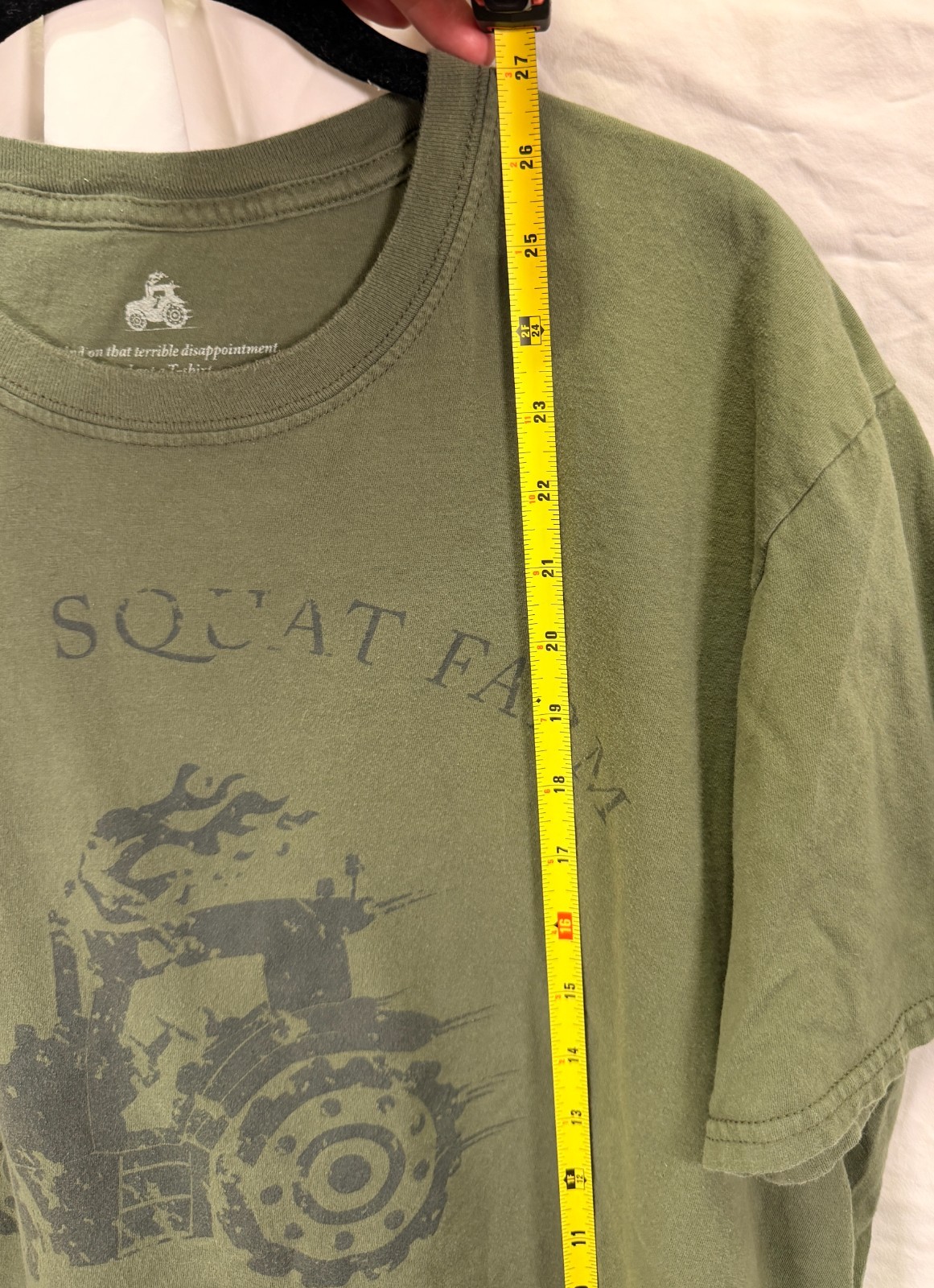 Diddly Squat Farm Tractor T-Shirt XL Olive Green Jeremy Clarkson UK Cotton Tee gallery