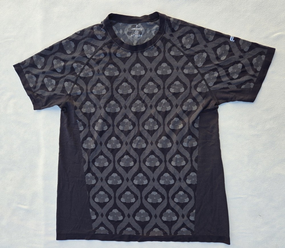 Fabletics Shirt Mens The Training Day Tee XXL Black Nylon Blend Lightweight