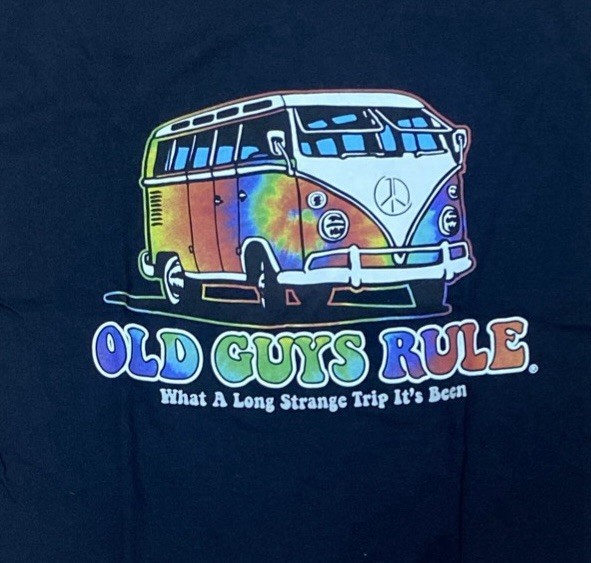 Old Guys Rule Strange Trip Tie Dye Bus Men’s Large Shirt gallery