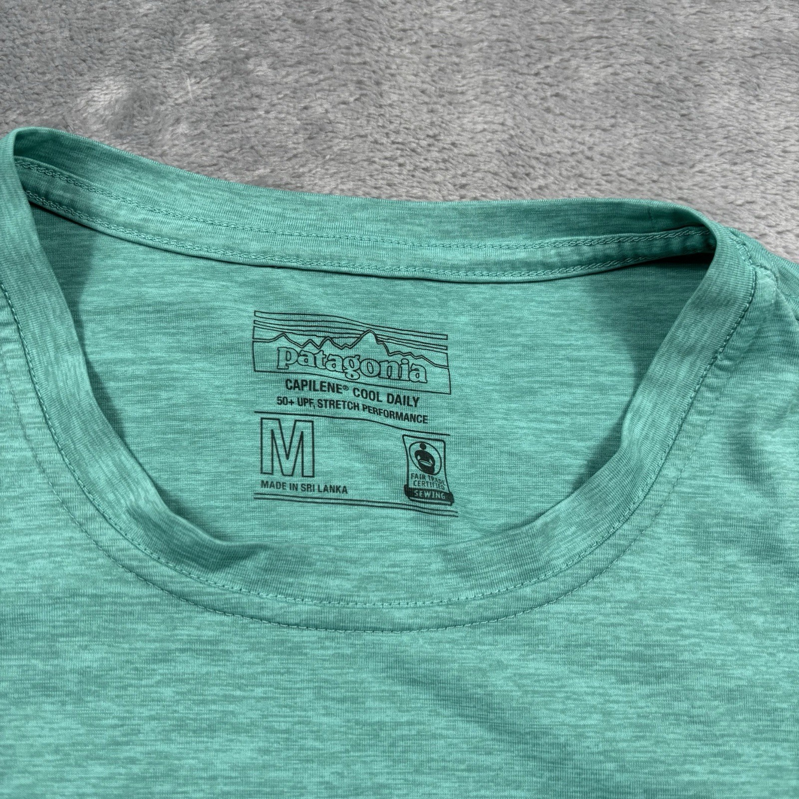 Patagonia Capilene Cool Daily Tee Shirt Mens Med Teal Heather Long Sleeve UPF 50 gallery