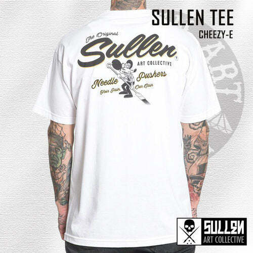 Sullen Men's T-shirt CHEEZY-E Tattoos Urban Skull Premium Quality White gallery