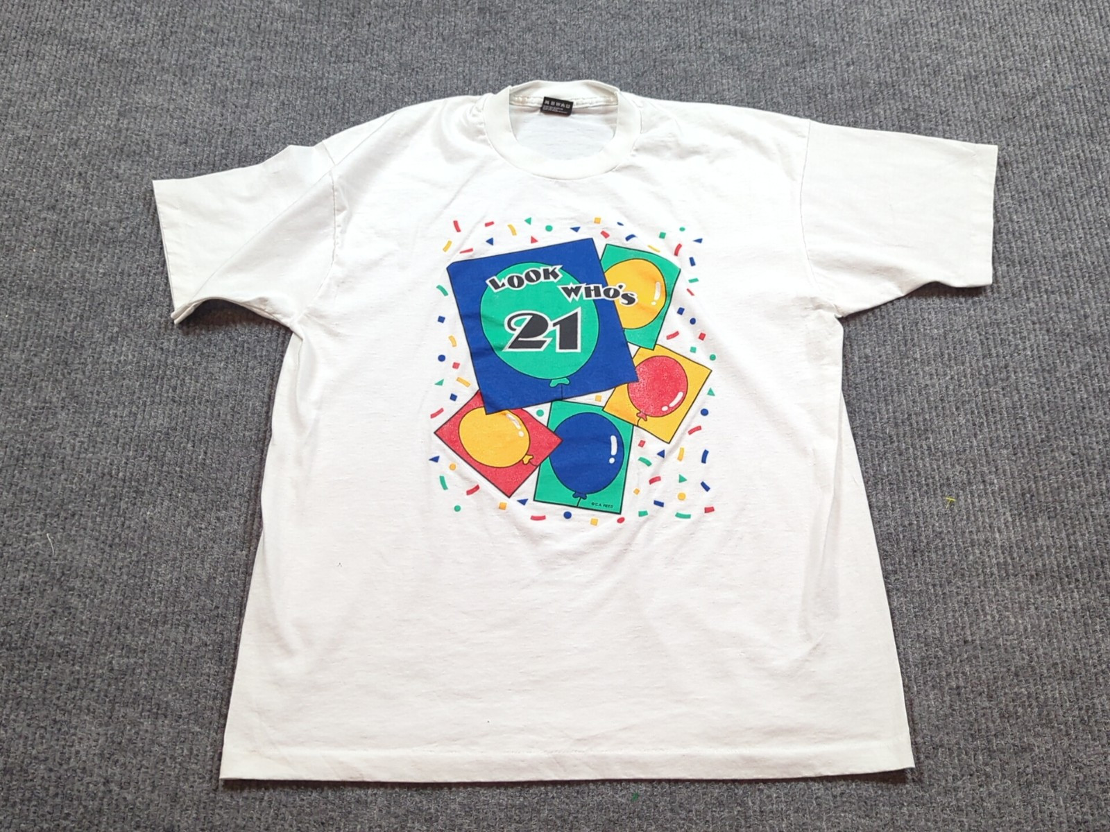 Vintage Birthday Shirt Mens XL 21 Single Stitch Celebrate Fruit Of The Loom 90s gallery