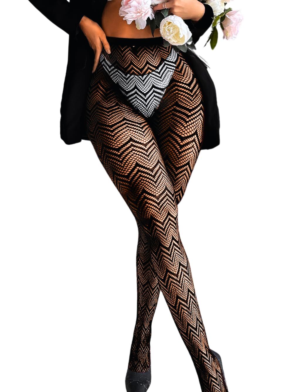 Lace Fishnet Tights Rave Glow Outfits Fits 0-18 Striped Patterned Stockings F…