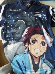 Primitive Apparel x Demon Slayer Tanjiro Kamado-Pullover Mesh V Neck Jersey~Med.