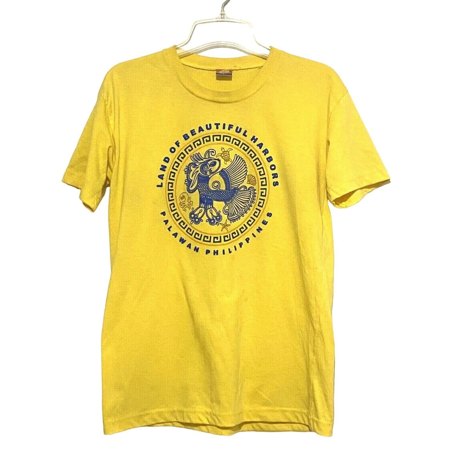 Pinoy Palawan Philippines T-Shirt L Sunny Yellow Travel Souvenir Dopamine Happy gallery