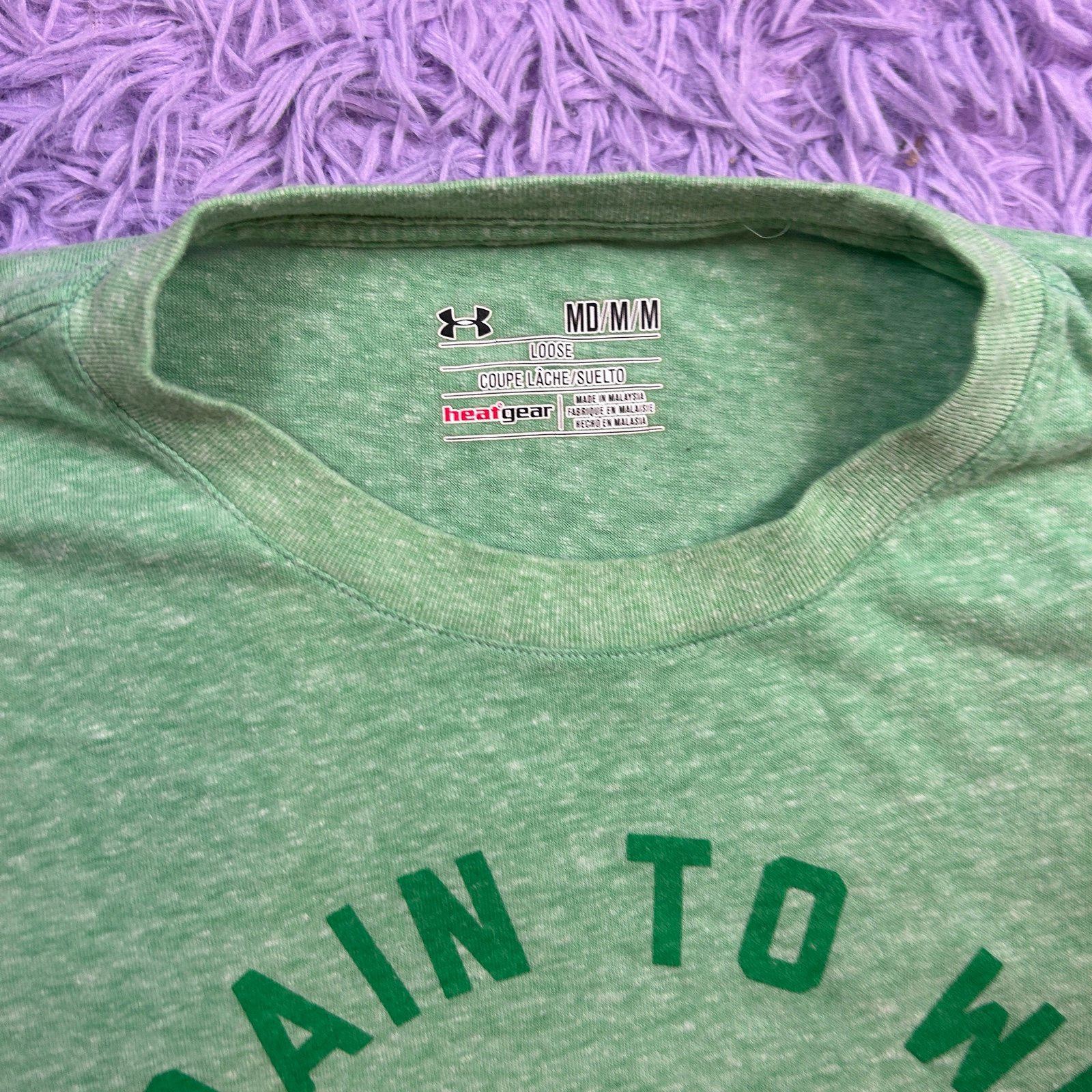Under Armour Train To Win Men's Green Graphic T-Shirt Size Med Athletic Gym Tee gallery