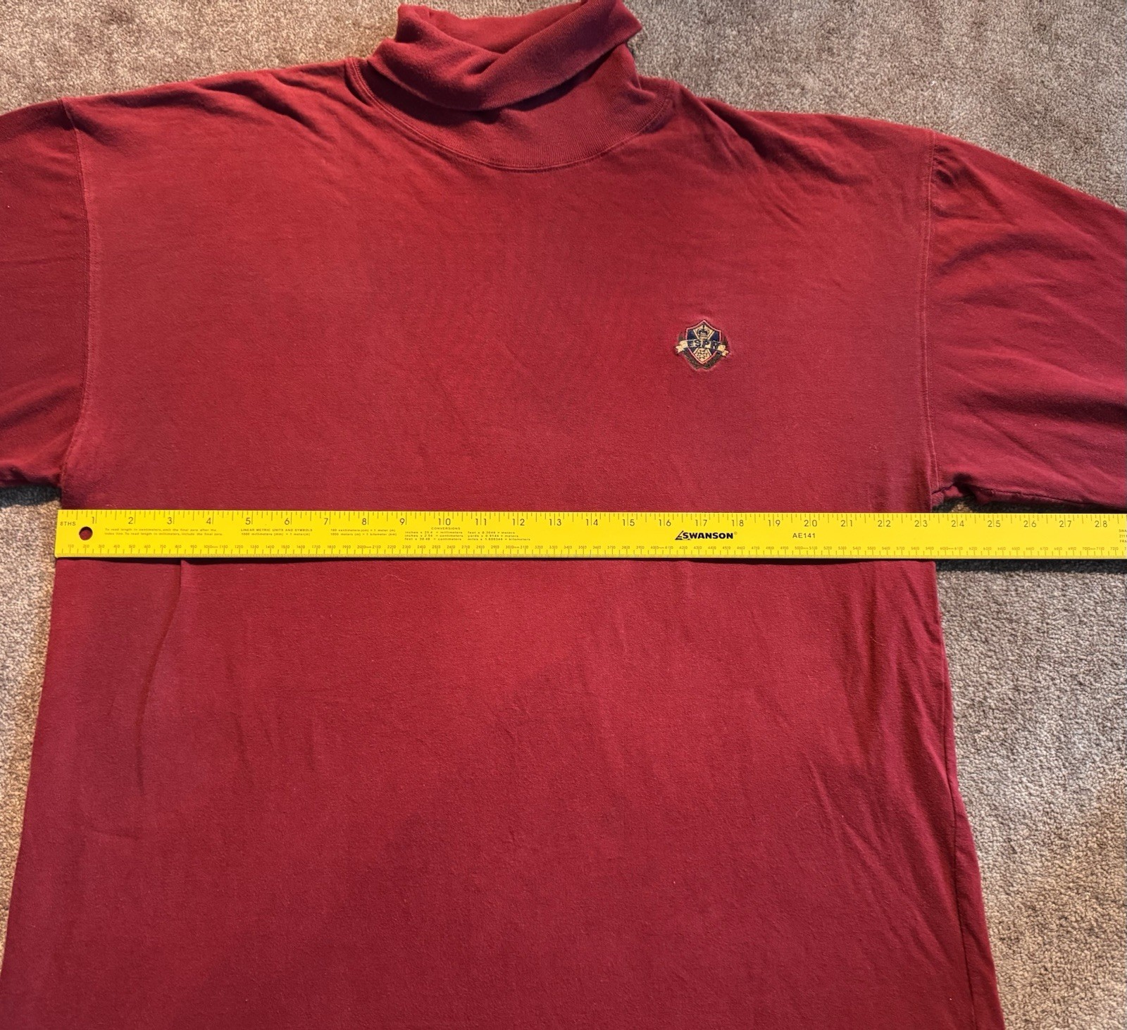 VTG ESPN The Store Turtleneck Sz L Red Sports TV Embroidered 90s gallery