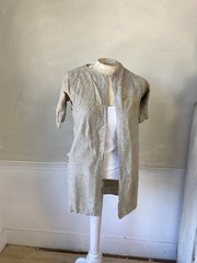 PIECED and Mended Vintage Wool Blend Shirt 1900-1910s Wool Undershirt French Wo