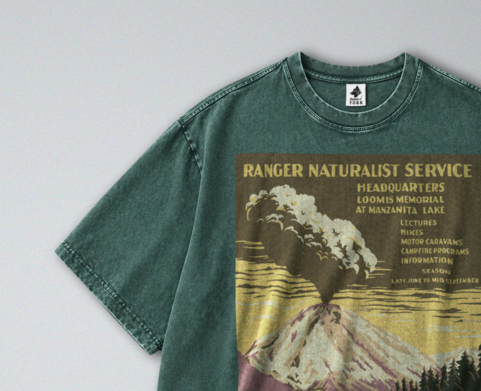100% Cotton Tee - Unisex Retro Oversized Fit - Lassen Volcanic Park Print gallery
