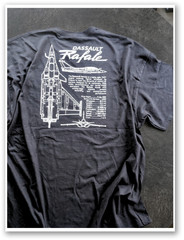 Dassault Rafale Fighter Jet T-Shirt – Embroidered Badge & Jet Views Back Print