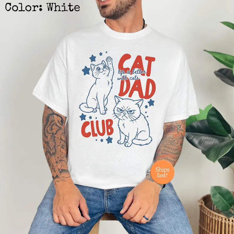 Cat Dad Funny Cat Lover Gildan Tee Shirt Gift for Pet Owner gallery