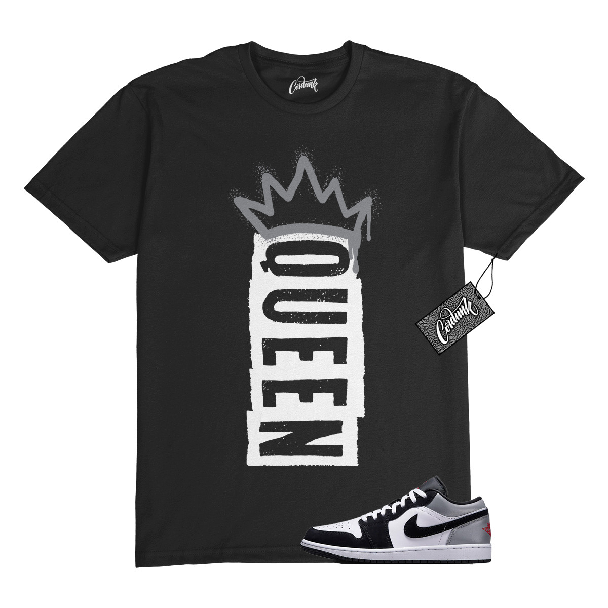 1 Black Matte Silver White Fire Red T Shirt Match Q1