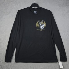 BUSCH LIGHT BEER Shirt MENS Medium M BLACK FISHING Hunting 90s LONG SLEEVE NWT