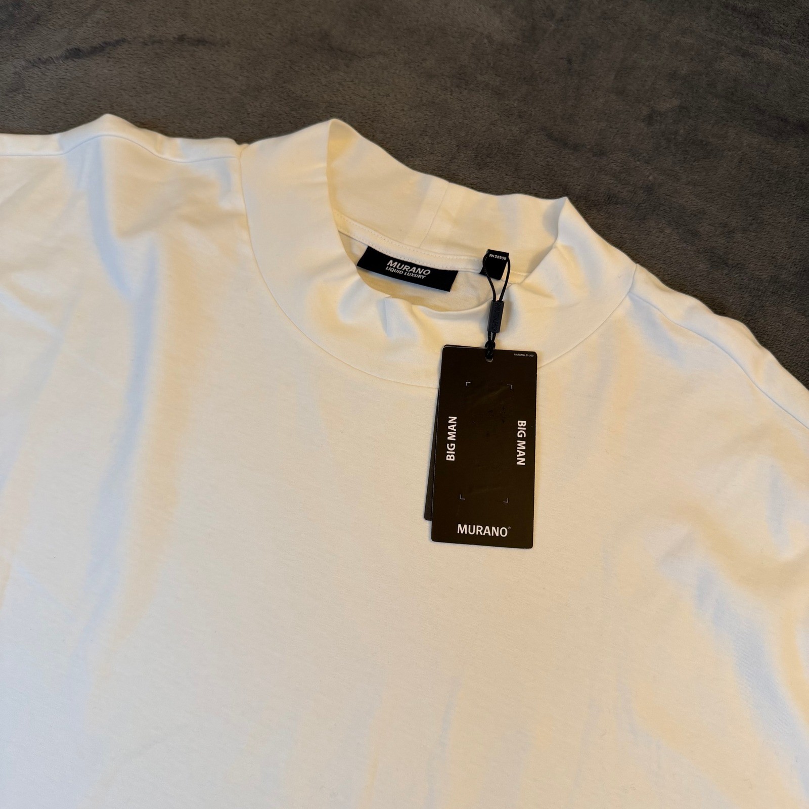 Murano Liquid Luxury Mock Neck Shirt Mens 4XB White Big and Tall Cotton gallery