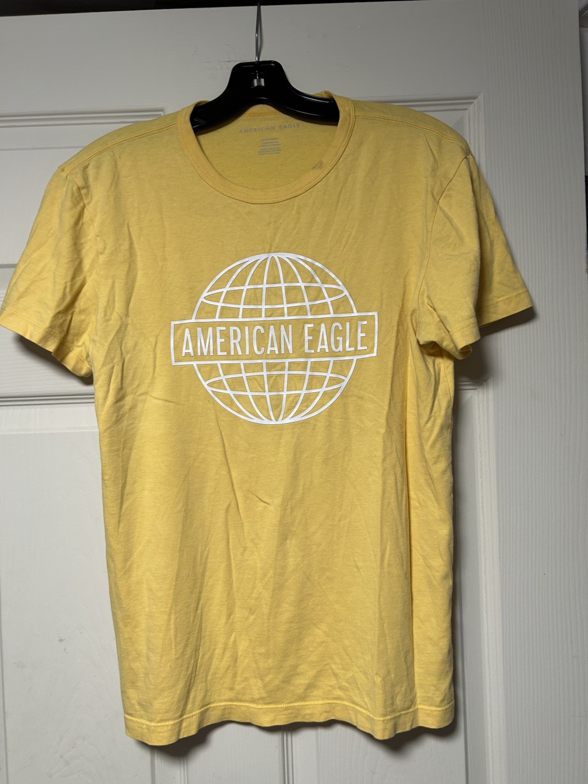Vintage American Eagle Yellow Tee Shirt Men’s S Graphic 100% Cotton