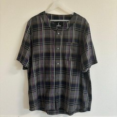 NOT CONVENTIONAL Gray Check Baseball Shirt Free Size