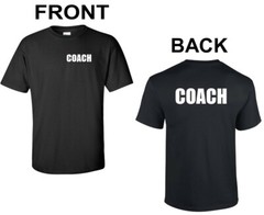 Front & Back Coach T-Shirt Custom Name Soccer Basketball Football Baseball Shirt