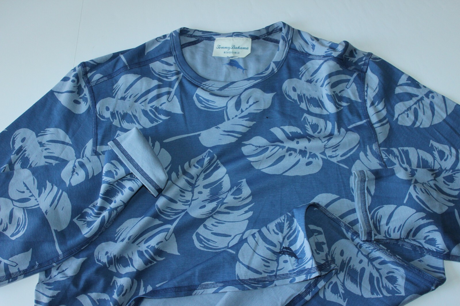 Tommy Bahama T Tee Shirt Leaf The Sun Reversible Dockside Blue LS XX-Large XXL gallery