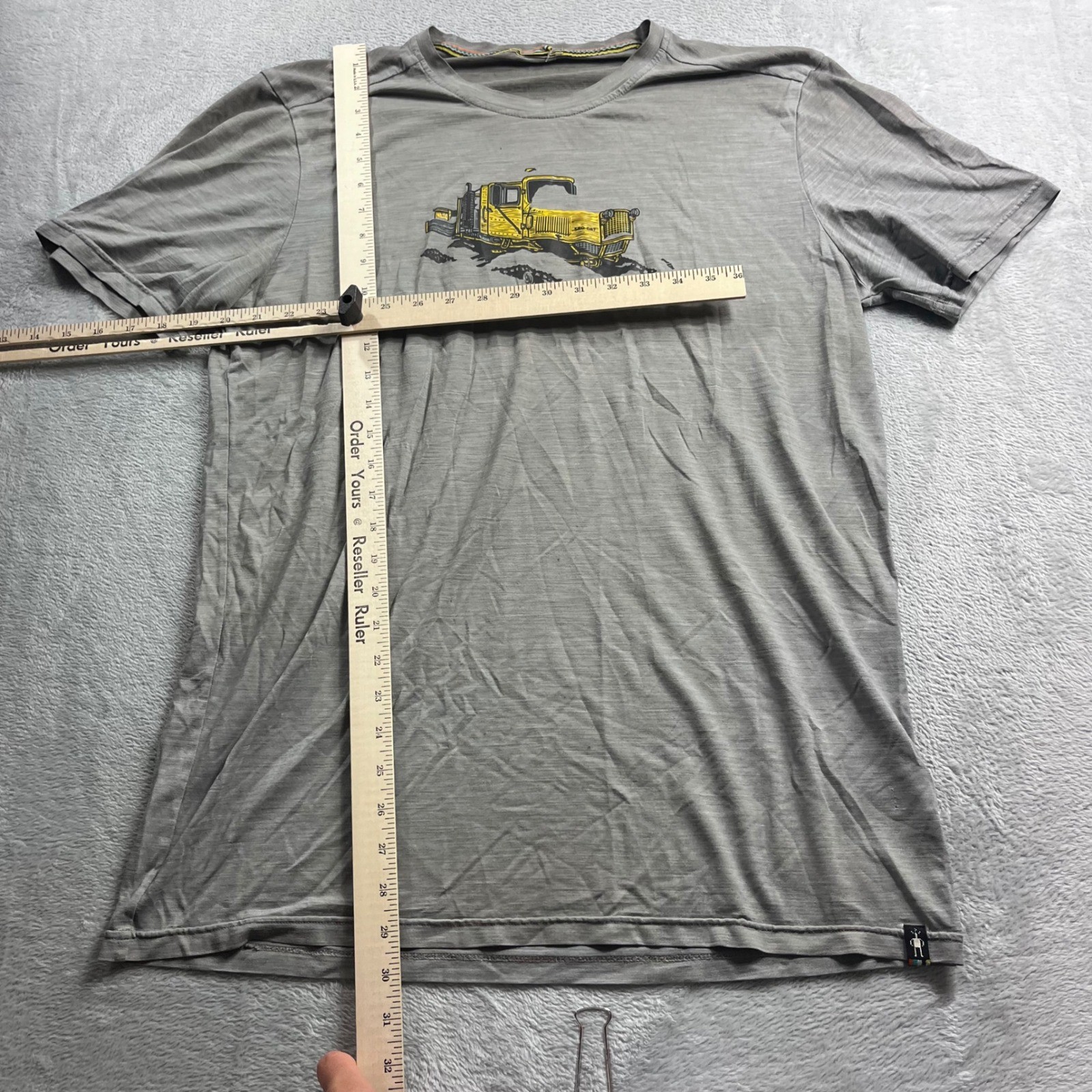 Smartwool Mens Merino Wool Snowcat Graphic T-Shirt Gray Short Sleeve Tee L gallery