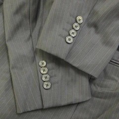 Burberry London Wool Suit Jacket & Pants Navy Blue Striped Long Set