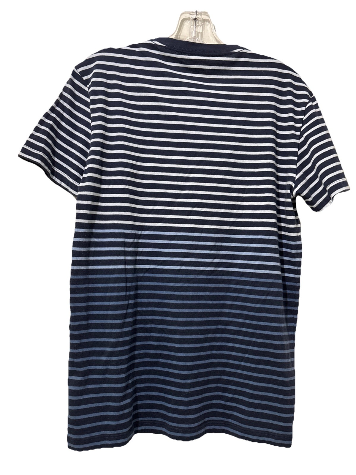 GAP The Essential V-Neck T-shirt Size Small Blue Ombré Stripe Coastal Nautical gallery