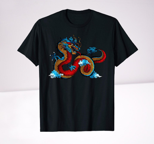 Beautiful Dragon In The Clouds Art T-Shirt gallery
