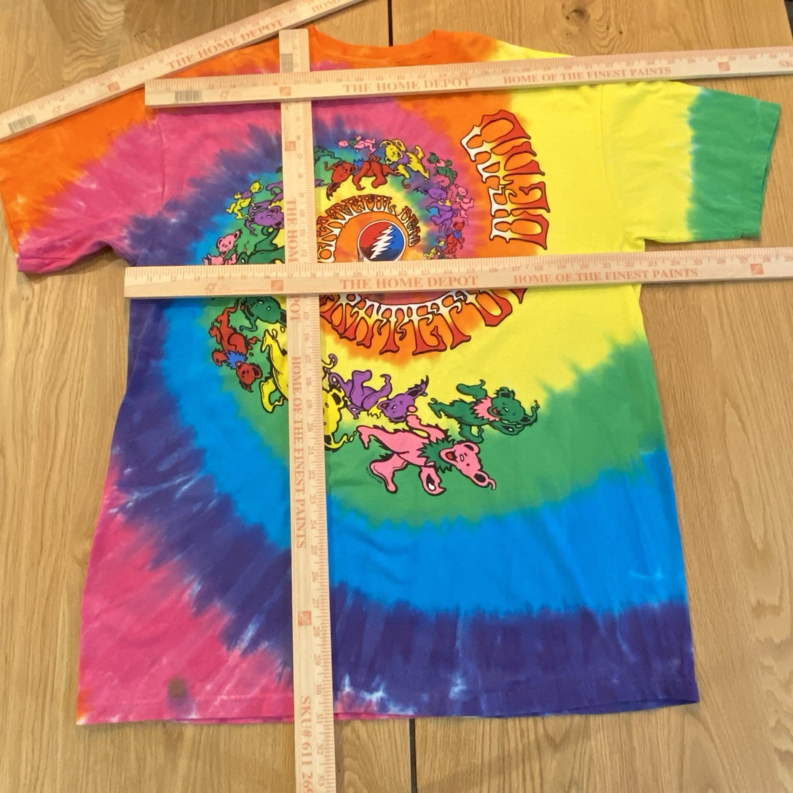 Grateful Dead Spiral Bears Liquid Blue GDB T-Shirt Adult XL Tie Dye 90s Style gallery