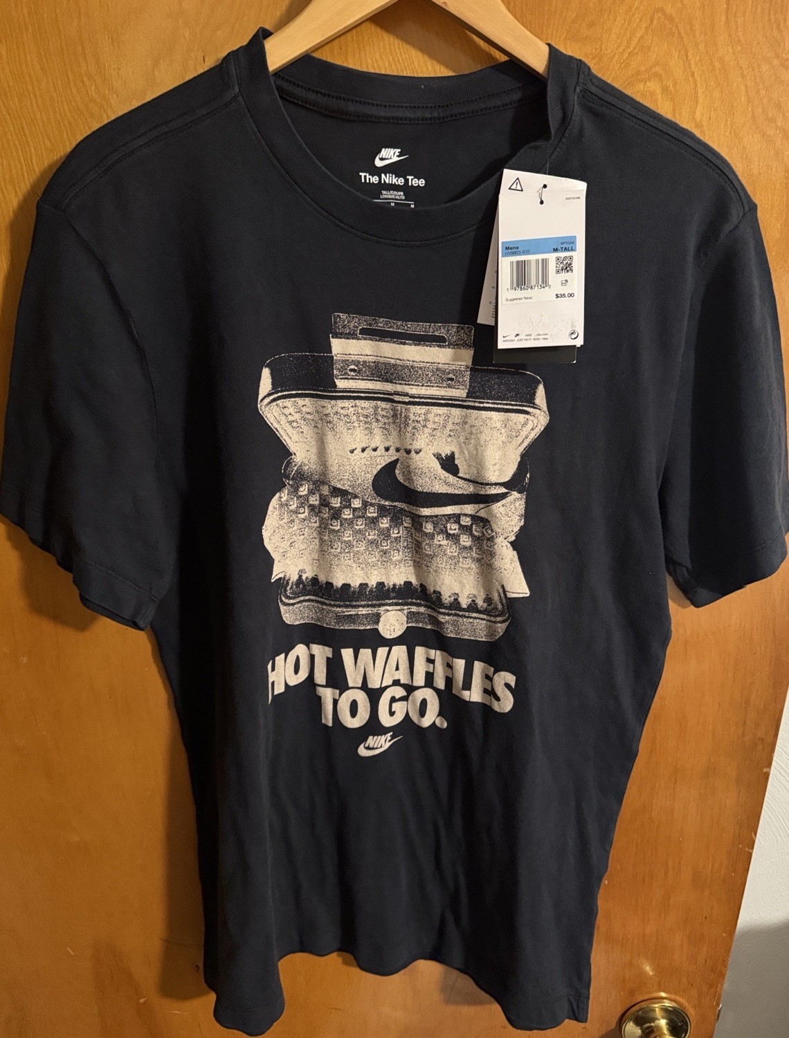 Nike Tshirt Mens Medium Tall Navy Waffles
