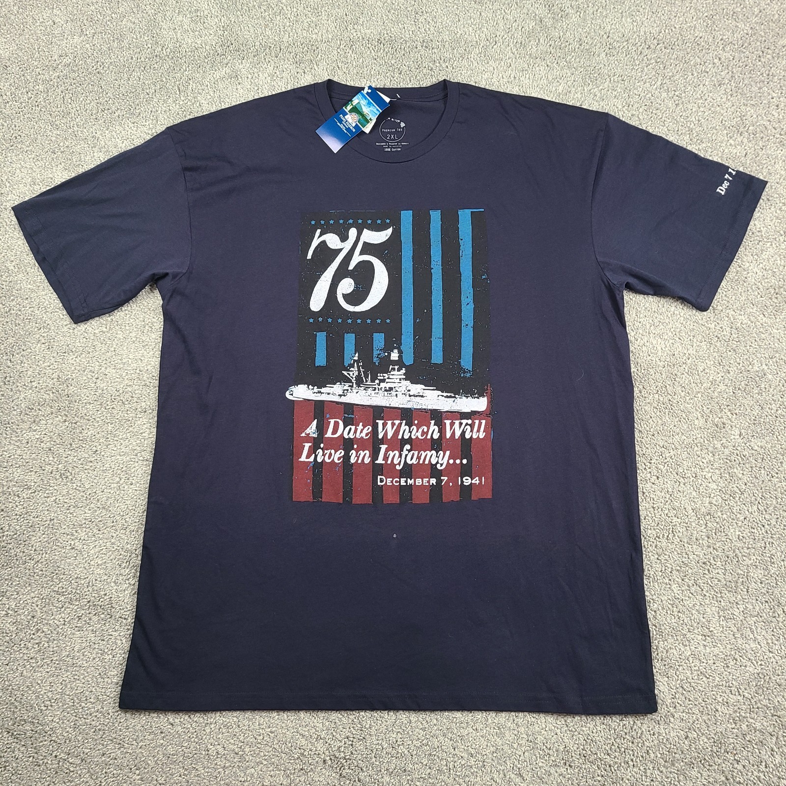 Pearl Harbor 75th T-Shirt Men's Size 2XL Black Hawaii National Parks NEW gallery