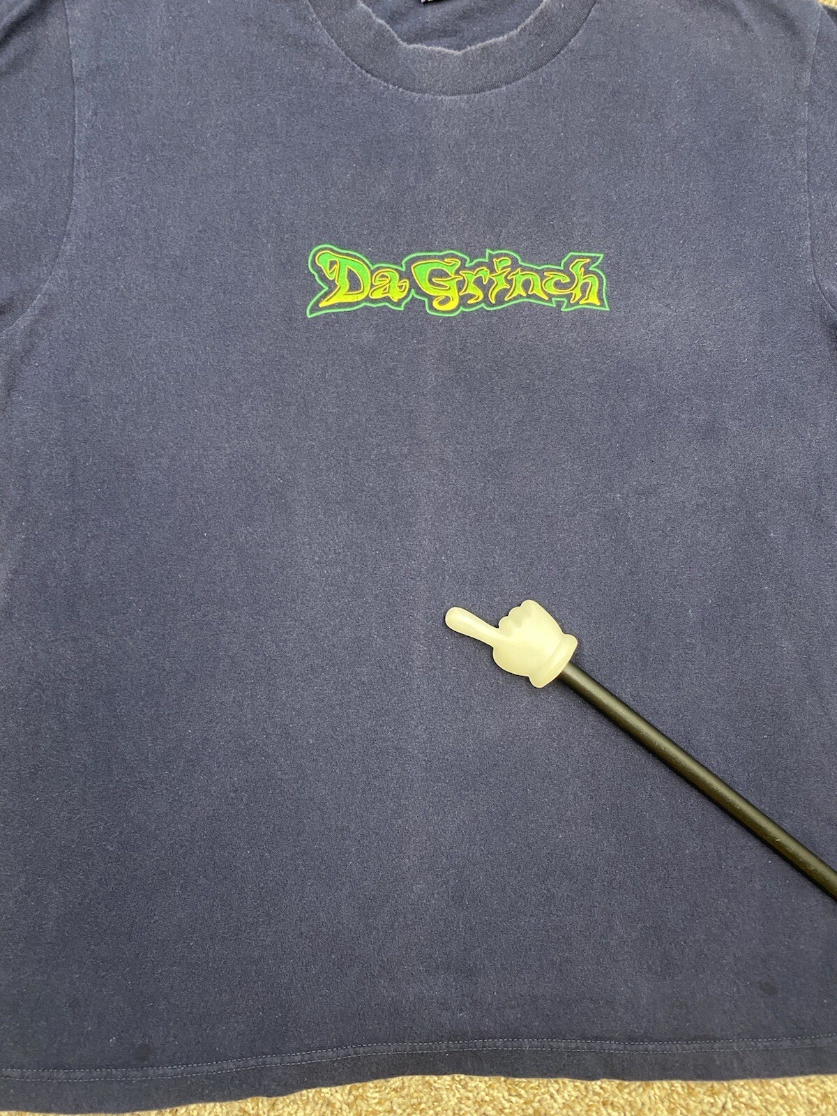 The Grinch Shirt Sz Large Jim Carrey Da Grinch Big Face Movie Promo 2 Sided 2000 gallery