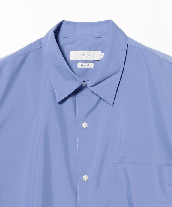(ASK availability First) BEAMS polyester broadcloth regular collar shirt NEW gallery