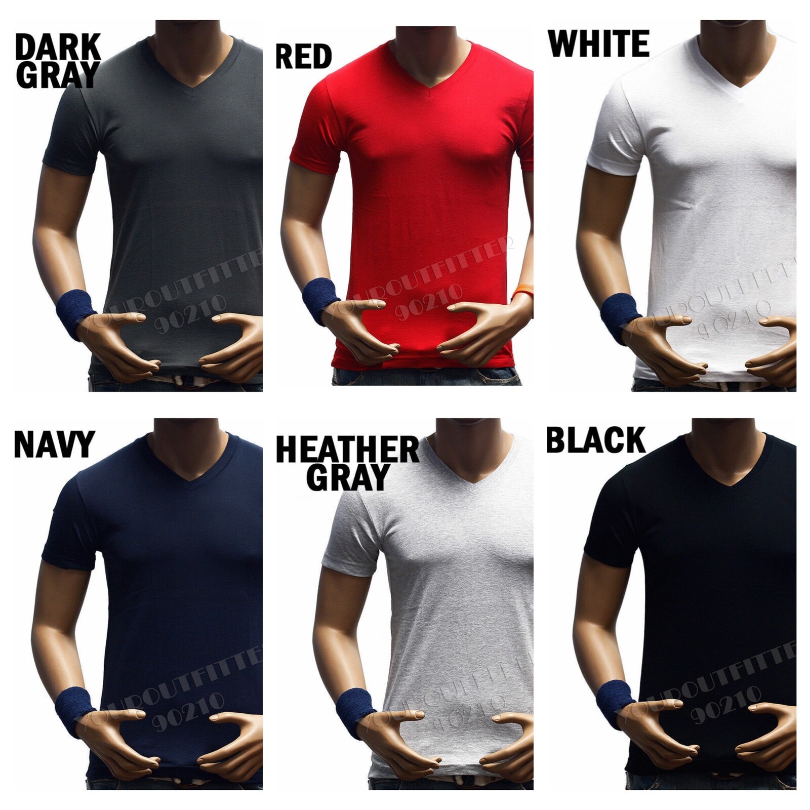 Mens T-Shirt 1, 3, 6 PACK Lot Crew Neck V-Neck Plain Casual Straight Fit Outdoor gallery