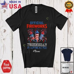 Custom Name Official Fireworks Technician All Run; 4th July Patriotic T-Shirt