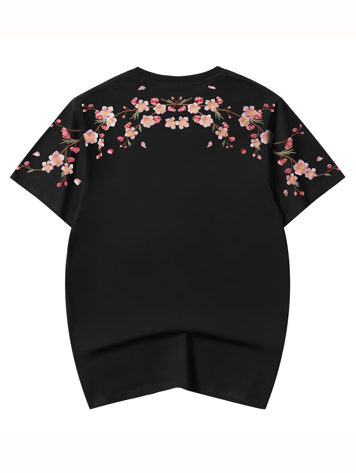 Niepce Men's Sakura Flowers Embroidery Tee Japanese Streetwear T-Shirt gallery