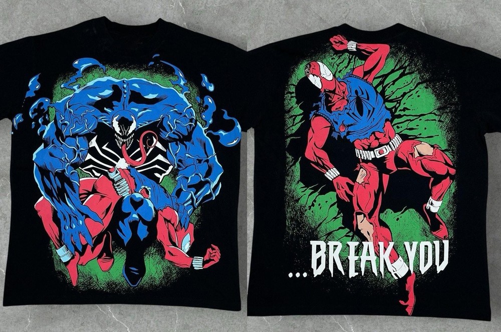 Chronic Images Venom Breaks Spider-Man T-Shirt Marvel Comics Size XS-5XL Remake
