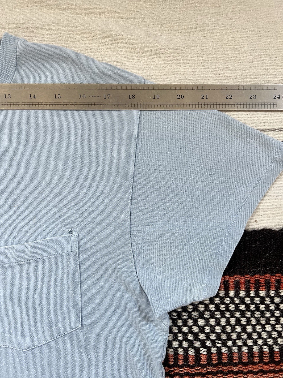 Levi's LVC T-Shirt 50s Sportswear M Single Stitch Pocket 2012 Light Blue Vintage gallery