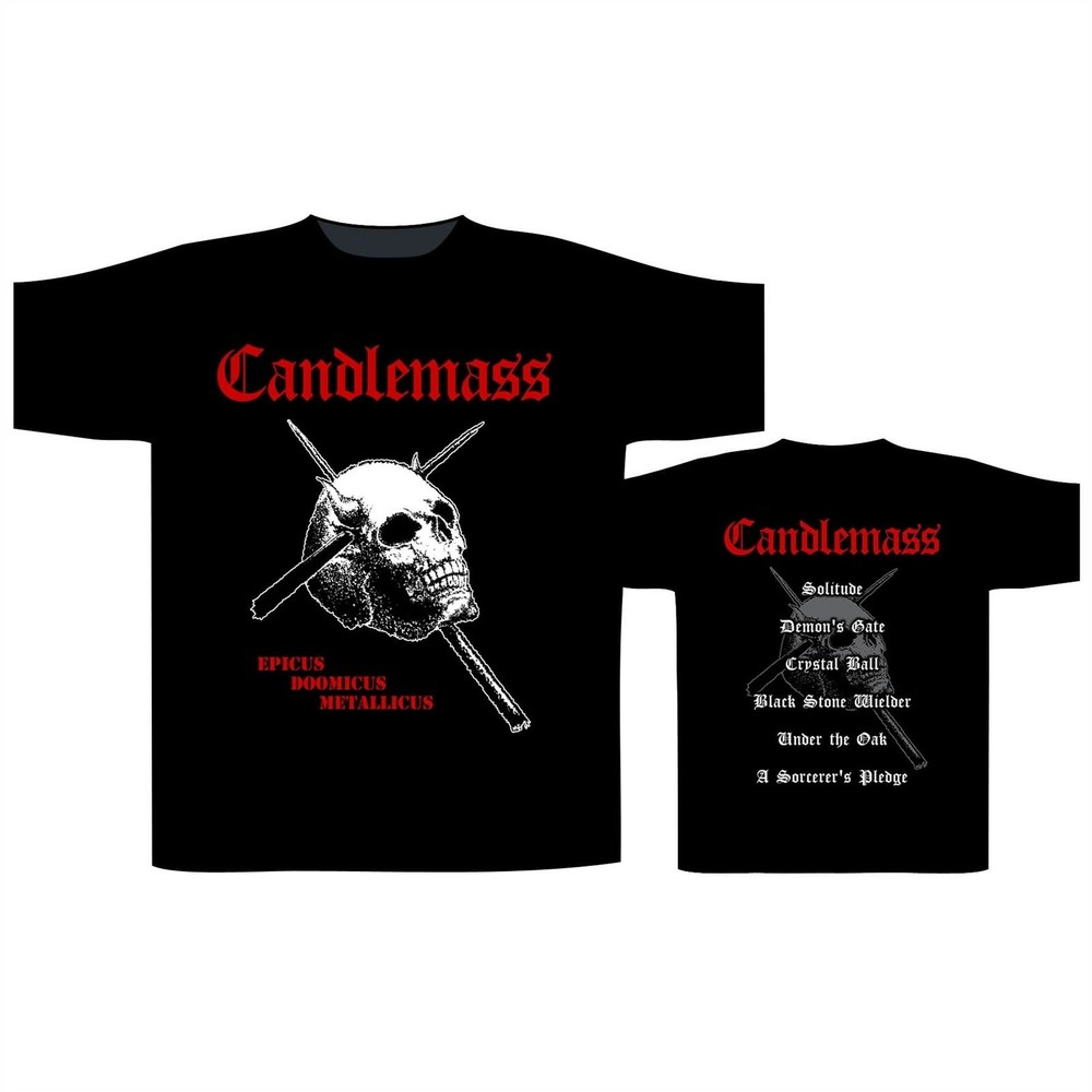 CANDLEMASS cd cv EPICUS DOOMICUS METALLICUS Official SHIRT LRG New skull & cross