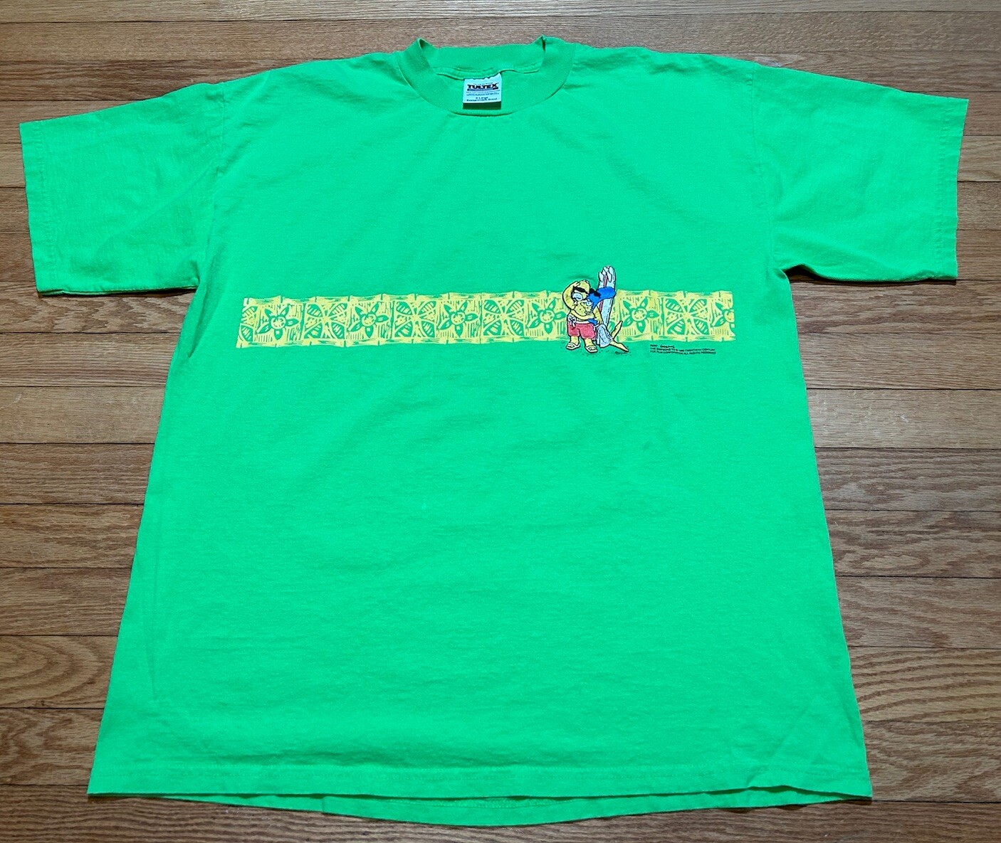 Vtg 90s 1999 The Simpsons Homer Marge Surfing Hawaii Cartoon T-Shirt Size XL gallery