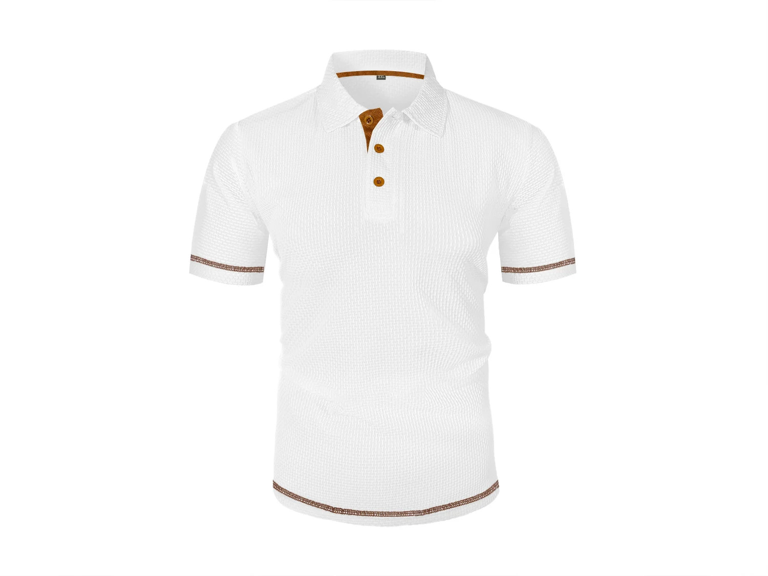 Summer ice silk lapel men's short-sleeved T-shirt men's clothing top gallery