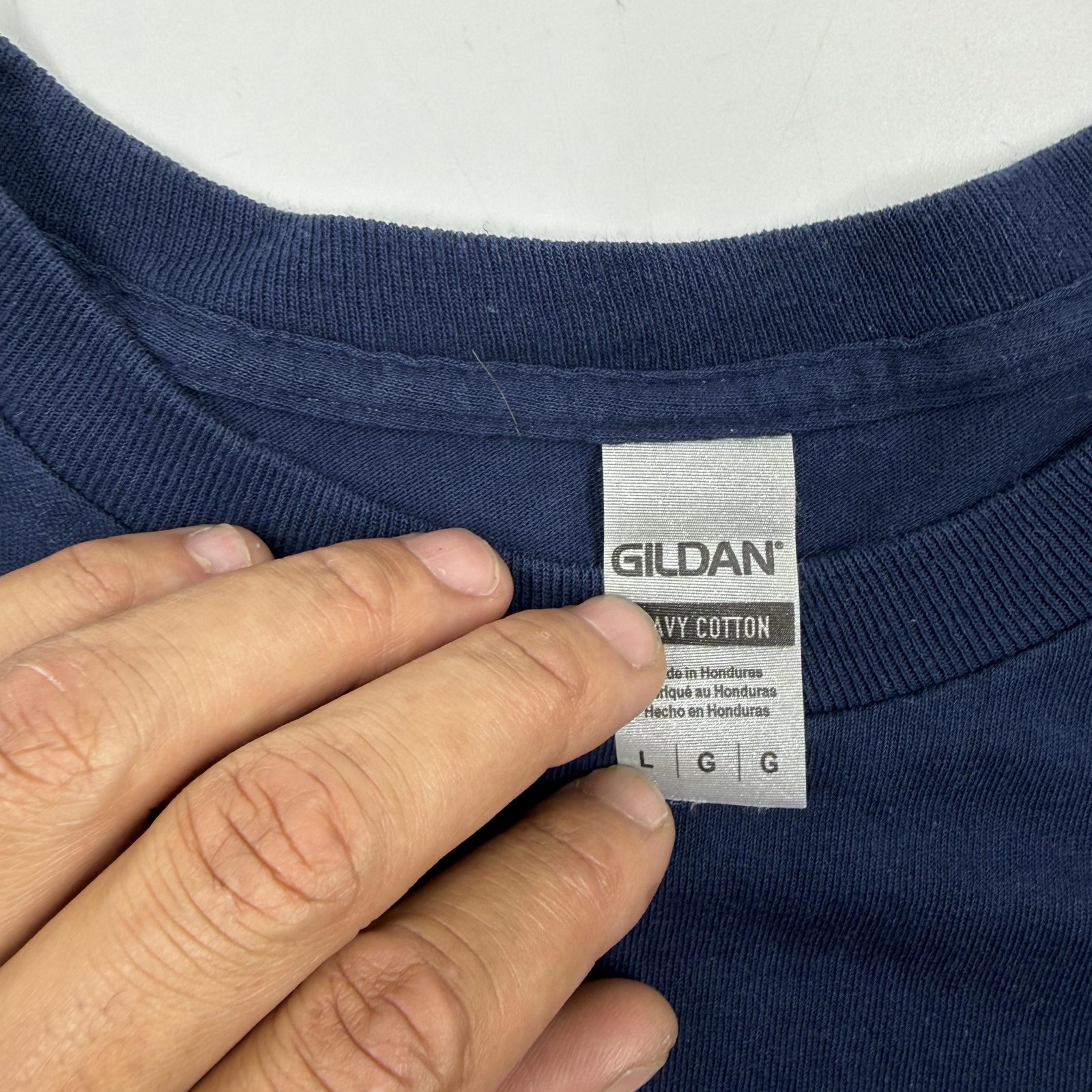 Gildan Shirt Mens L Blue Long Sleeve SJ Alumni Graphic Heavyweight Cotton gallery