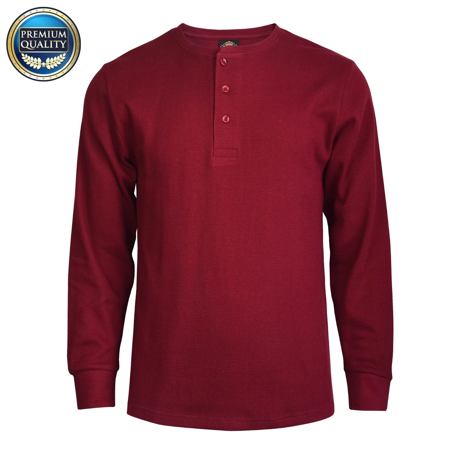 New Men Thermal Henley Shirt T-shirts Long Sleeve Cotton Pullover Three Buttons gallery