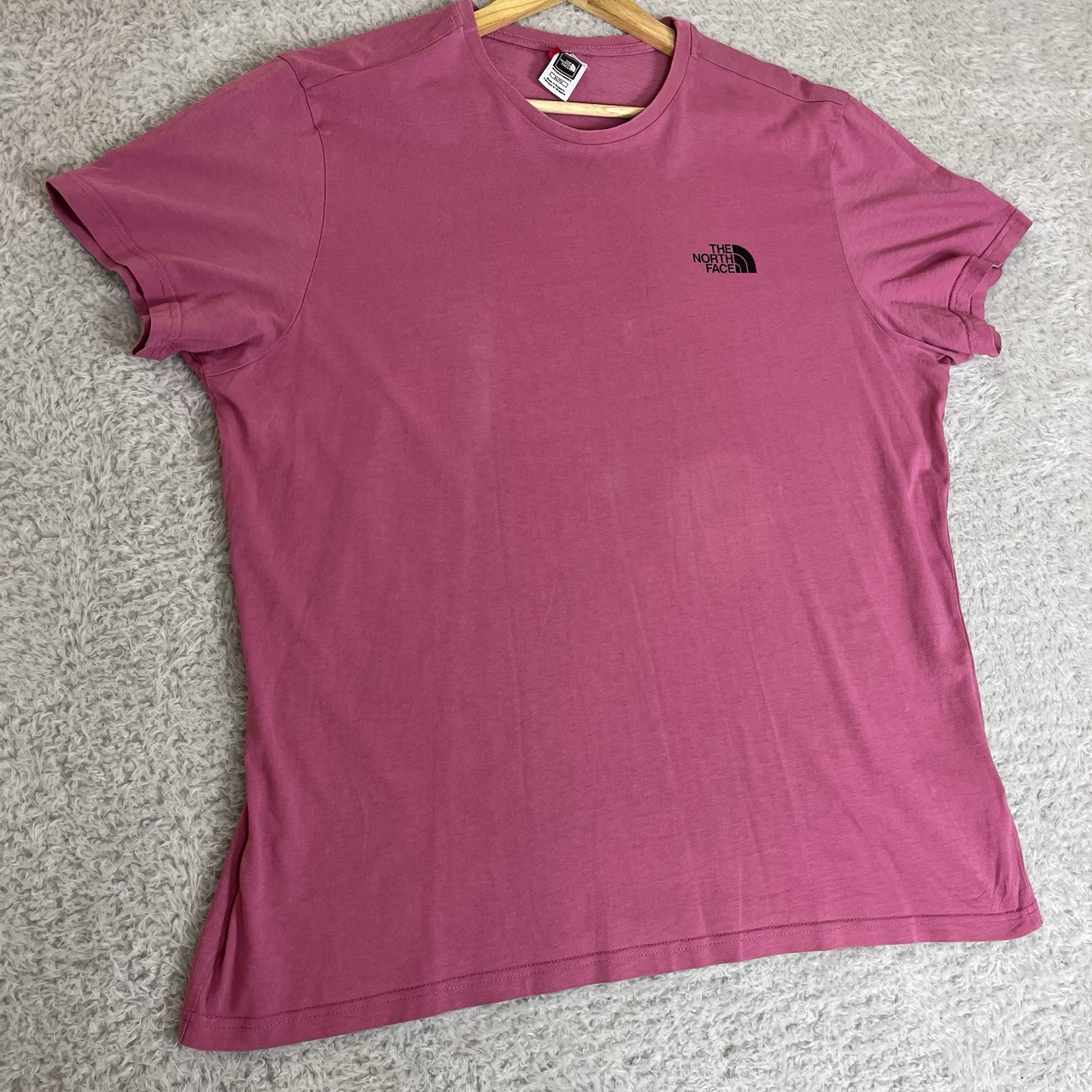 The North Face T Shirt Mens 2XL Pink Logo Short Sleeve Outdoors Hiking Walking gallery